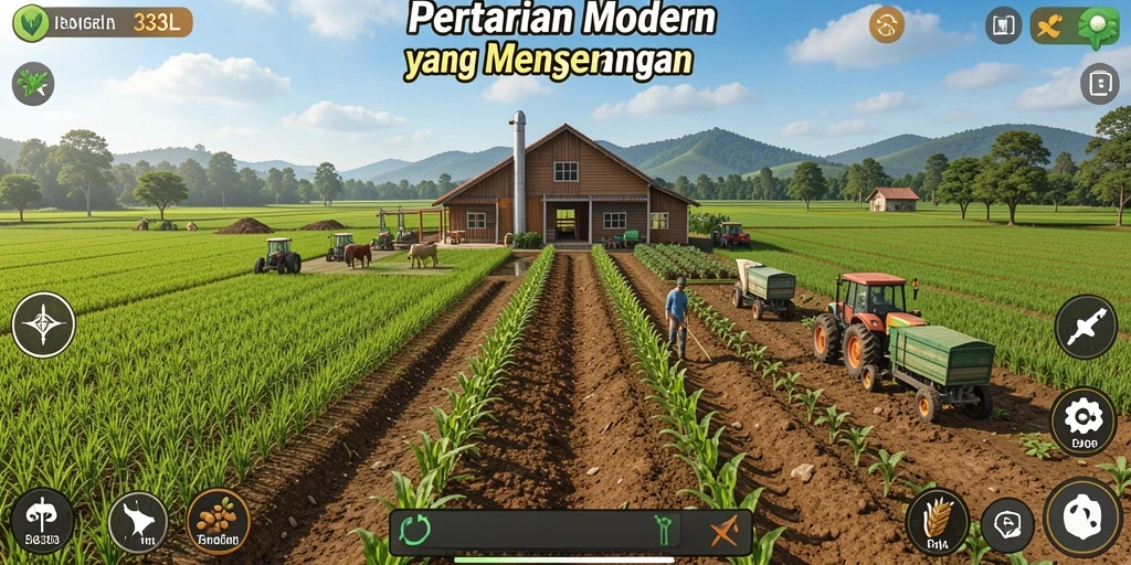 Screenshot gameplay 33L menampilkan aktivitas bertani yang interaktif dan menarik.