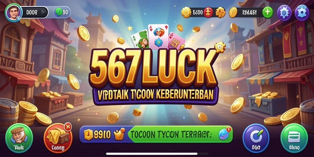 Screenshot utama <strong>567LUCK</strong> menunjukkan gameplay seru dengan elemen Tycoon yang menarik.