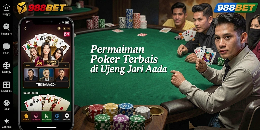 Tampilan antarmuka 988BET saat bermain Poker yang memukau.