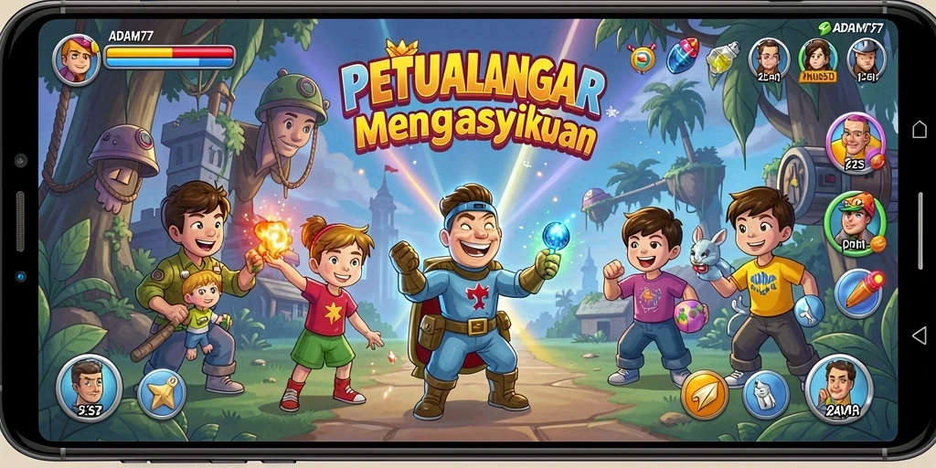 Tampilan seru gameplay ADAM77 dengan aksi cepat dan grafis menarik.