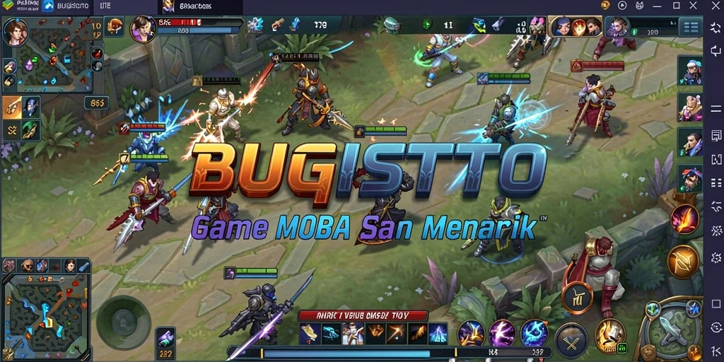 Tangkapan layar BUGISTOTO menampilkan pertempuran epik dalam game MOBA.