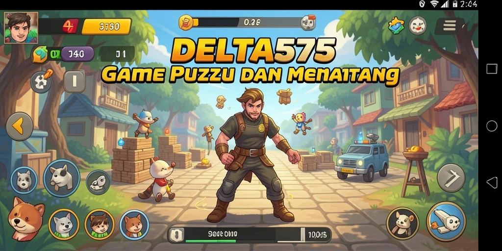 Tampilan screenshot utama DELTA575 menampilkan gameplay Puzzle yang menarik.
