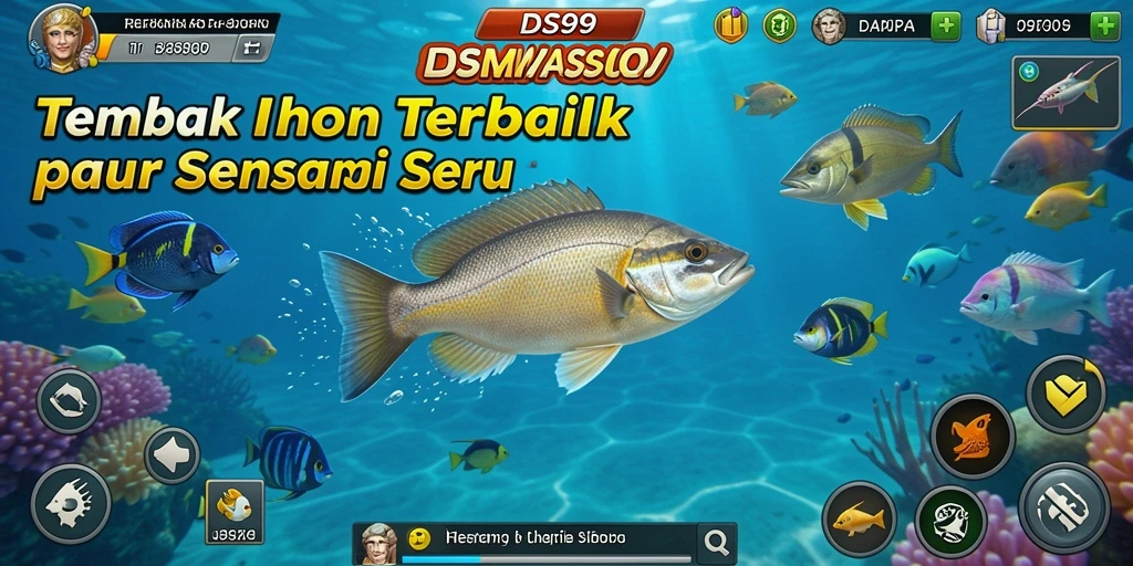 Screenshot gameplay DS99 menampilkan suasana seru berburu ikan.