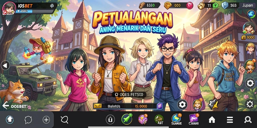 Tangkapan layar IOSBET yang memperlihatkan gameplay anime yang seru.