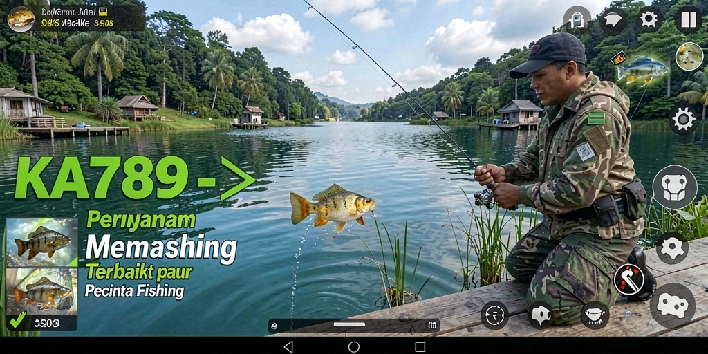 Tampilan gameplay KA789 penuh aksi memancing yang menarik.