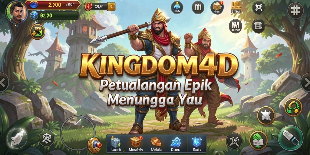 Tampilan gameplay menegangkan KINGDOM4D saat menghadapi musuh.