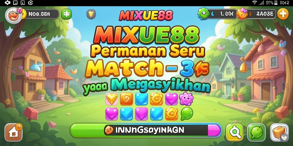 Tampilan seru dari gameplay Match-3 dalam MIXUE88.