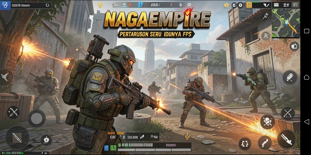 Tampilan gameplay NAGAEMPIRE yang mendebarkan dan penuh aksi.