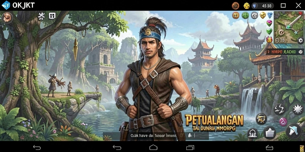 Gameplay seru dalam dunia MMORPG yang luas.
