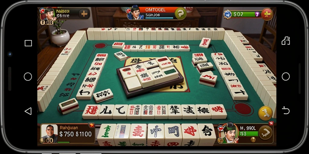 Screenshot utama OMTOGEL menampilkan gameplay Mahjong yang mengasyikkan.