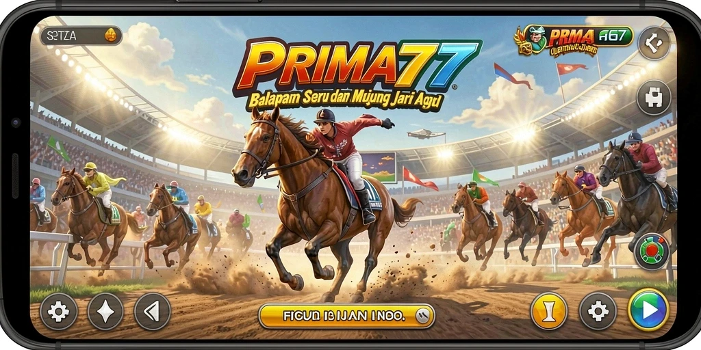 Gameplay PRIMA77 menampilkan balapan seru dengan mobil cepat dan trek yang menantang.