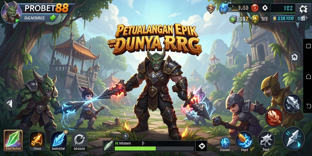Tampilan gameplay epik dalam dunia RPG yang memukau.