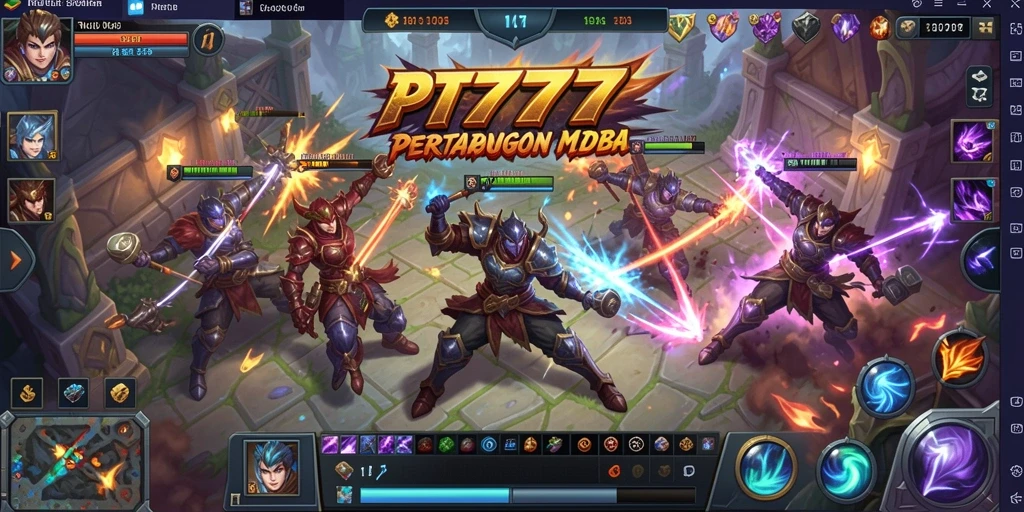 Screenshot PT777 menampilkan aksi seru di arena MOBA.