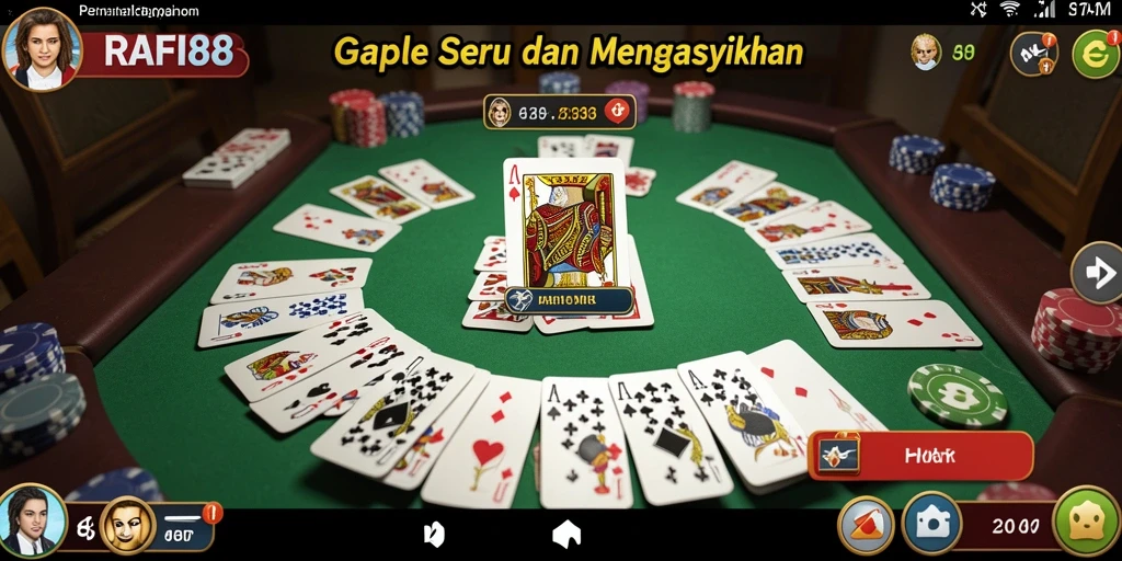 Tangkapan layar dari gameplay seru Gaple di RAFI88.