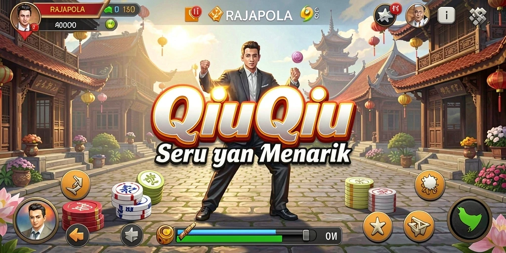 Tampilan gameplay seru di RAJAPOLA dengan kartu QiuQiu.