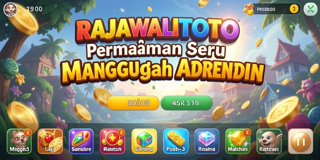 Screenshot gameplay RAJAWALITOTO dengan aksi match-3 yang seru.