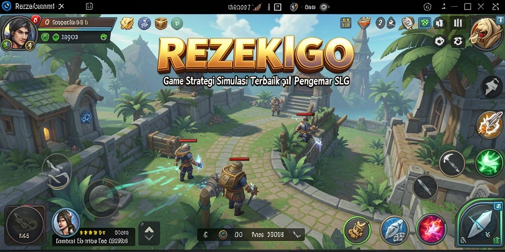 Tampilan gameplay menarik dari REZEKIGO yang menggambarkan strategi SLG.