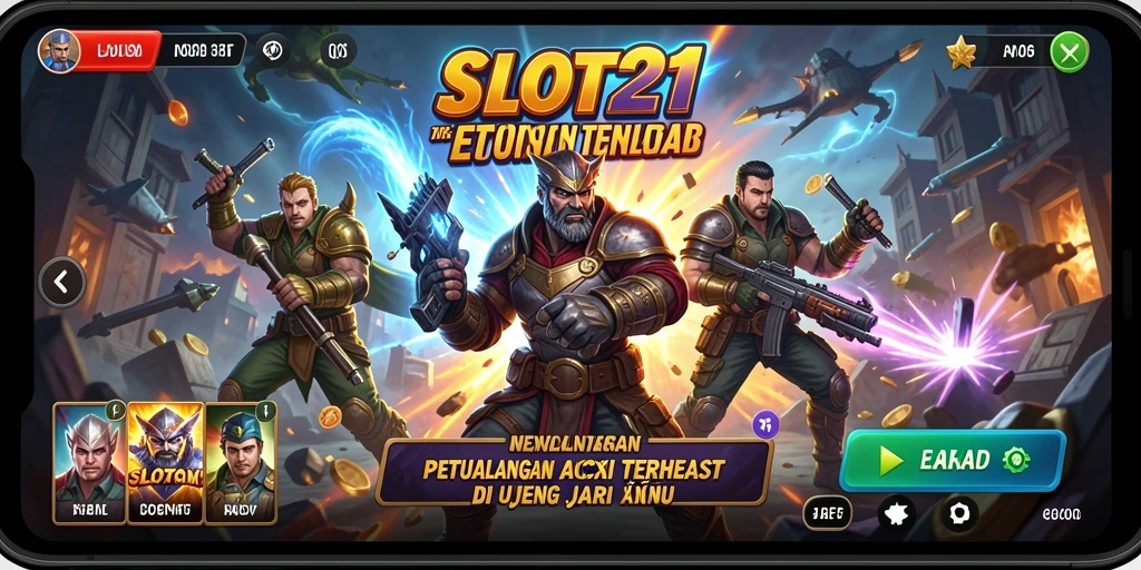 Tangkapan layar gameplay <strong>SLOT21</strong> menampilkan pertempuran aksi yang seru dan mendebarkan.