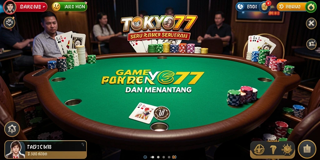Gameplay seru dan mendebarkan dari TOKYO77 poker.