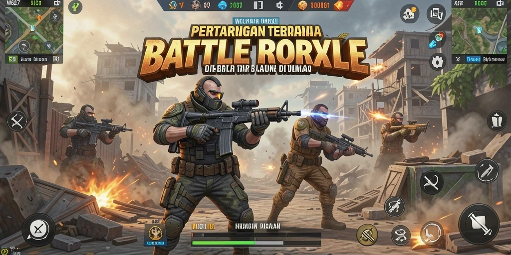 Tampilan intens permainan Battle Royale di WG87 dengan aksi seru.