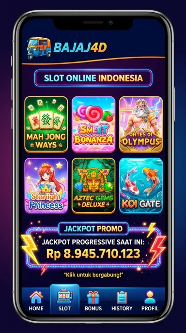 Tampilan beranda aplikasi bajaj4d yang user-friendly.